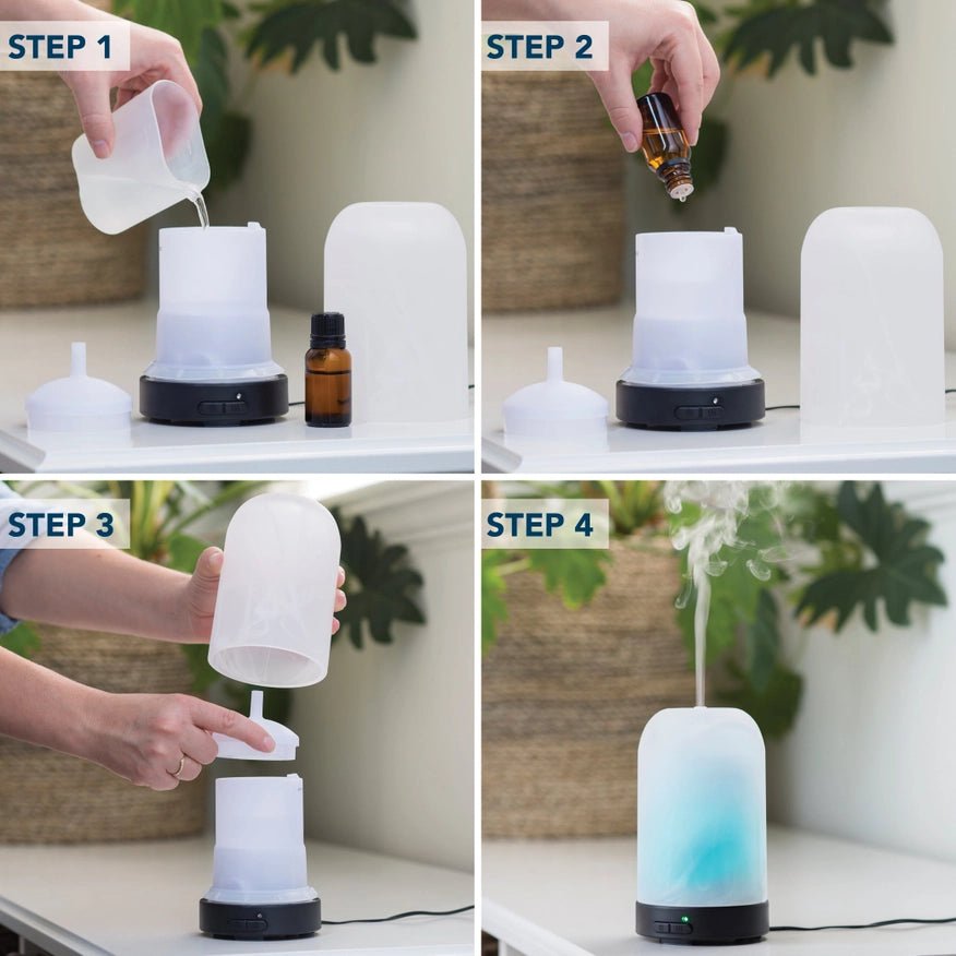Ultrasonic Aroma Diffuser - Frosted Glass Aroma - Dusty Blend