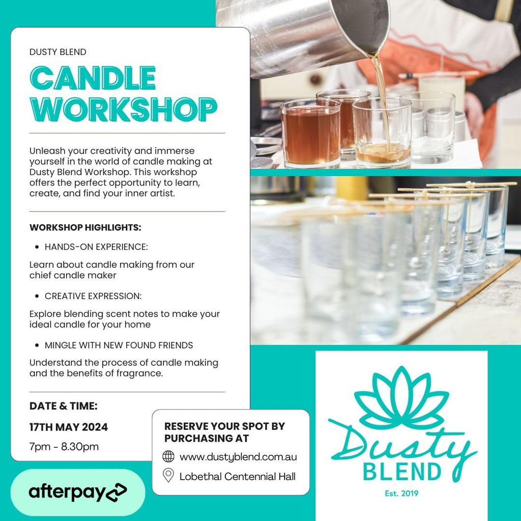 Candle Making Workshop - Friday 17th May 2024 - Dusty Blend