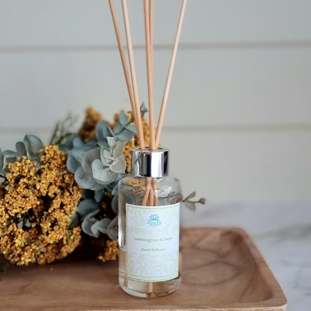 Luxury Reed Diffuser - Lemongrass and Sage - Dusty Blend