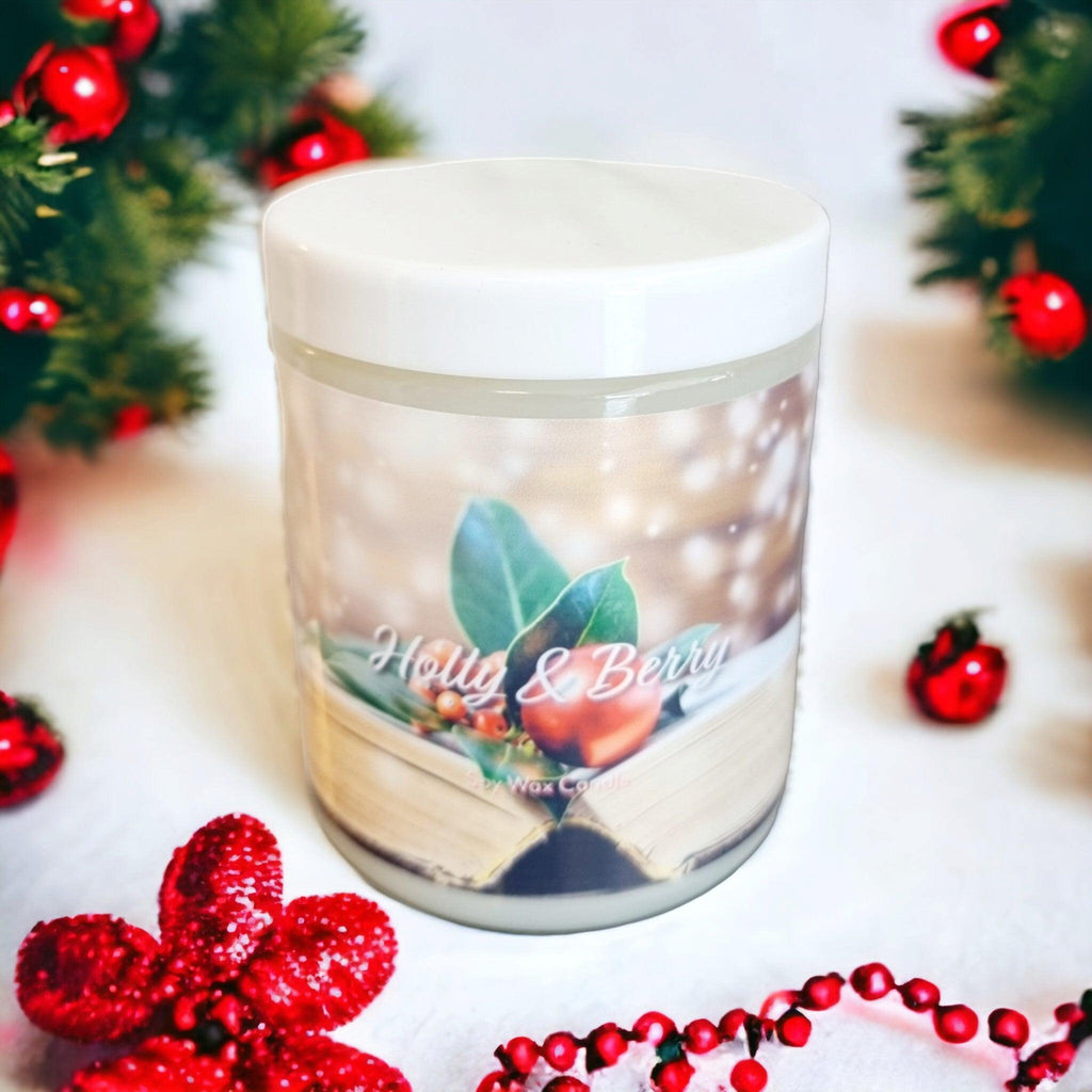 Large Christmas Candle - Holly & Berry - Dusty Blend