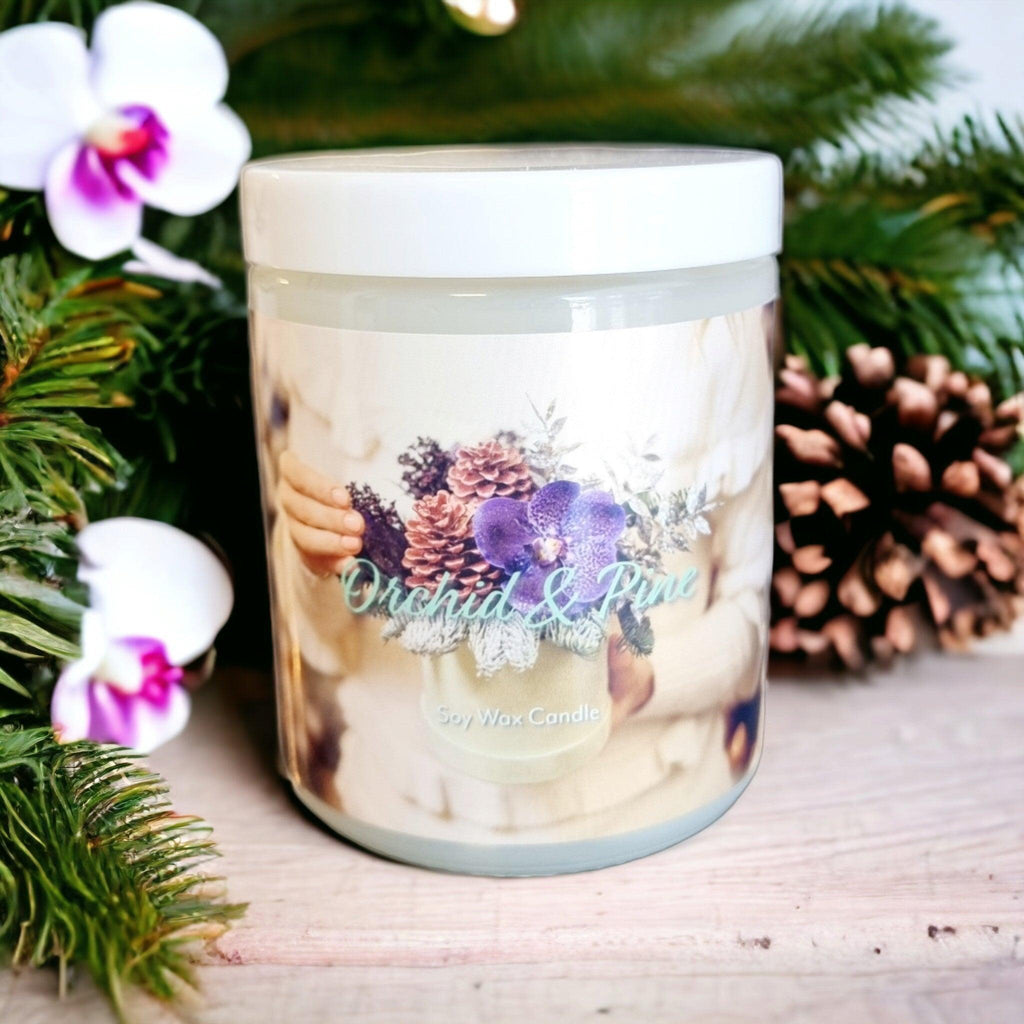 Large Christmas Candle - Orchid & Pine - Dusty Blend