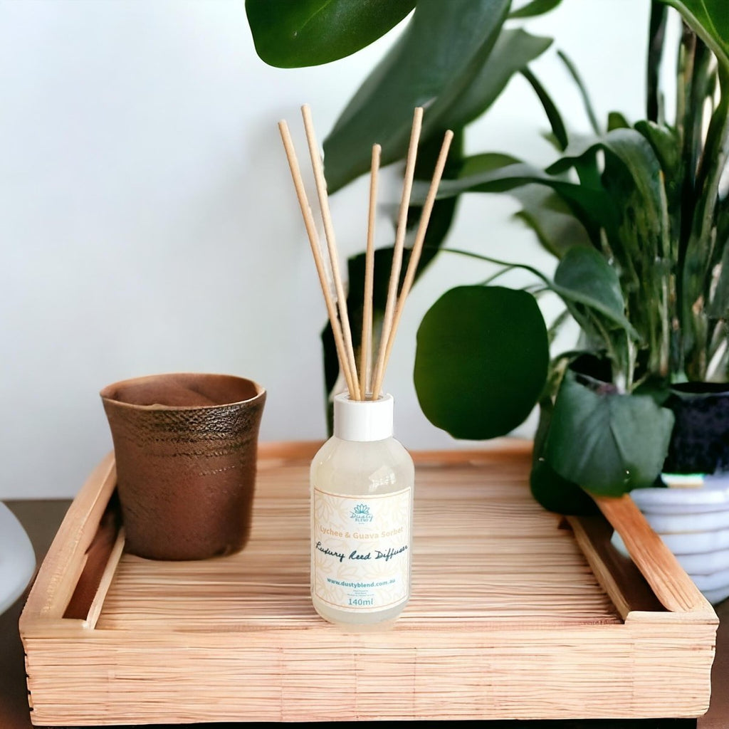 Luxury Reed Diffuser - Lychee and Guava Sorbet - Dusty Blend