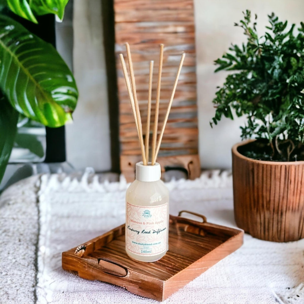 Luxury Reed Diffuser - Mimosa and Pink Apple - Dusty Blend