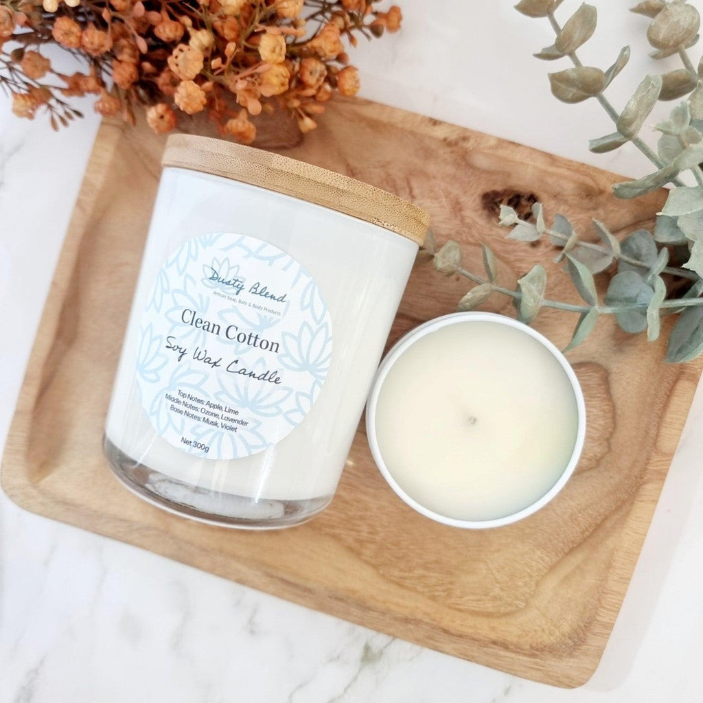 Soy Wax Candle - Clean Cotton - Dusty Blend
