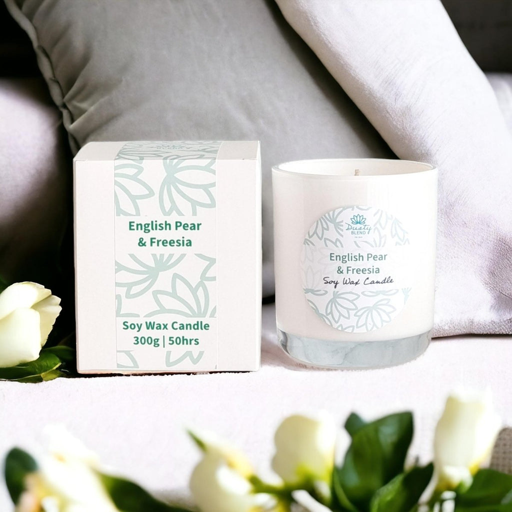 Soy Wax Candle - English Pear & Freesia - Dusty Blend