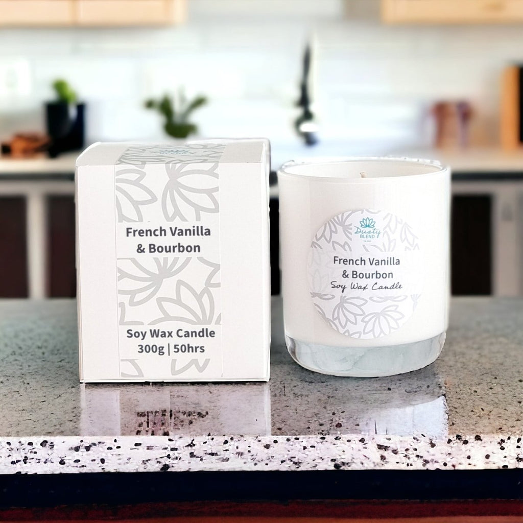 Soy Wax Candle - French Vanilla & Bourbon - Dusty Blend