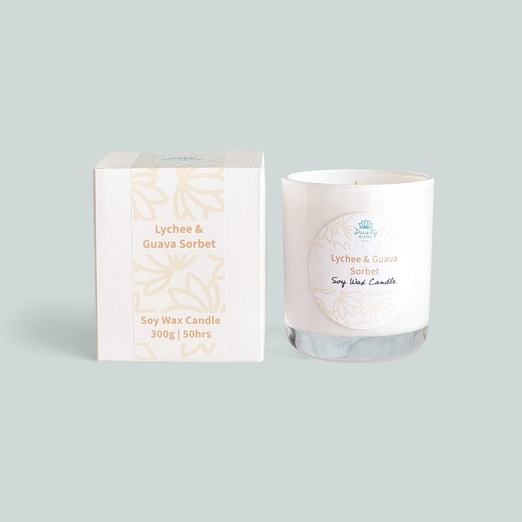 Soy Wax Candle - Lychee and Guava Sorbet - Dusty Blend