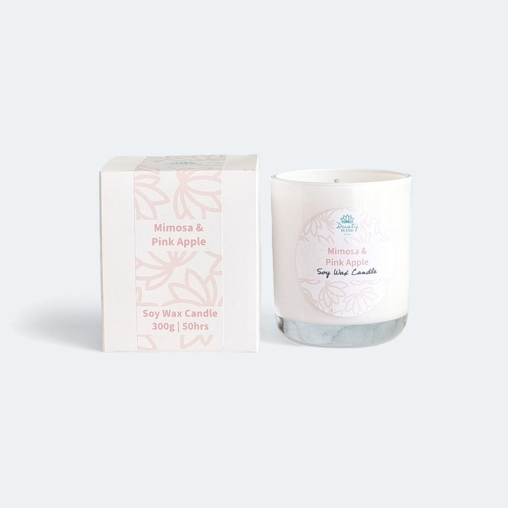 Soy Wax Candle - Mimosa and Pink Apple - Dusty Blend