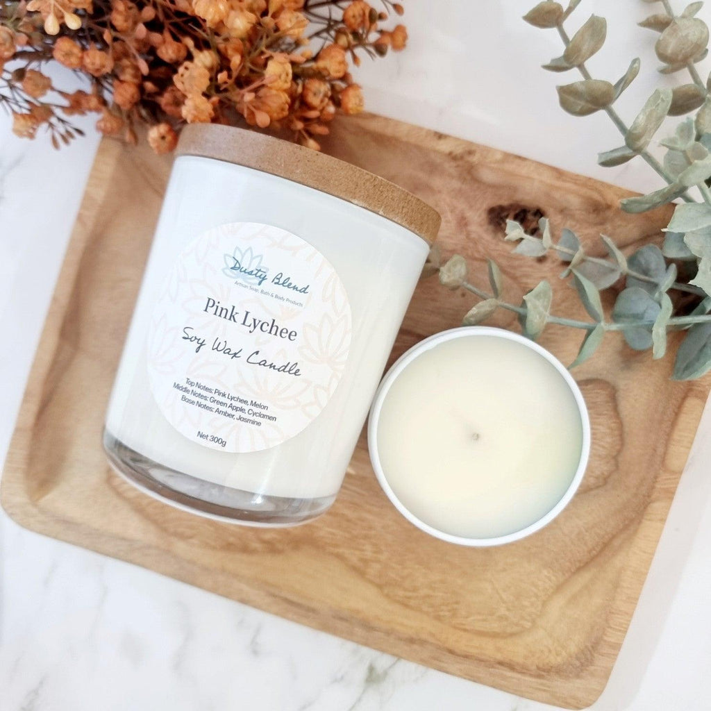 Soy Wax Candle - Pink Lychee - Dusty Blend